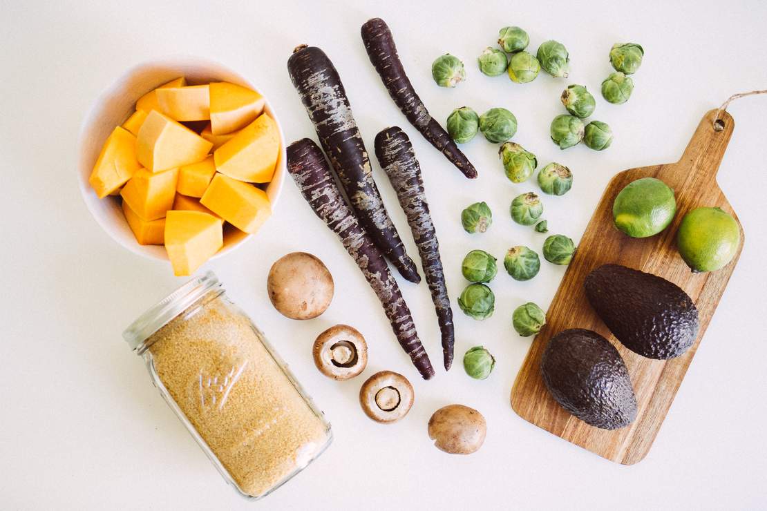 R144 Vegan Couscous Bowl with brussels sprouts