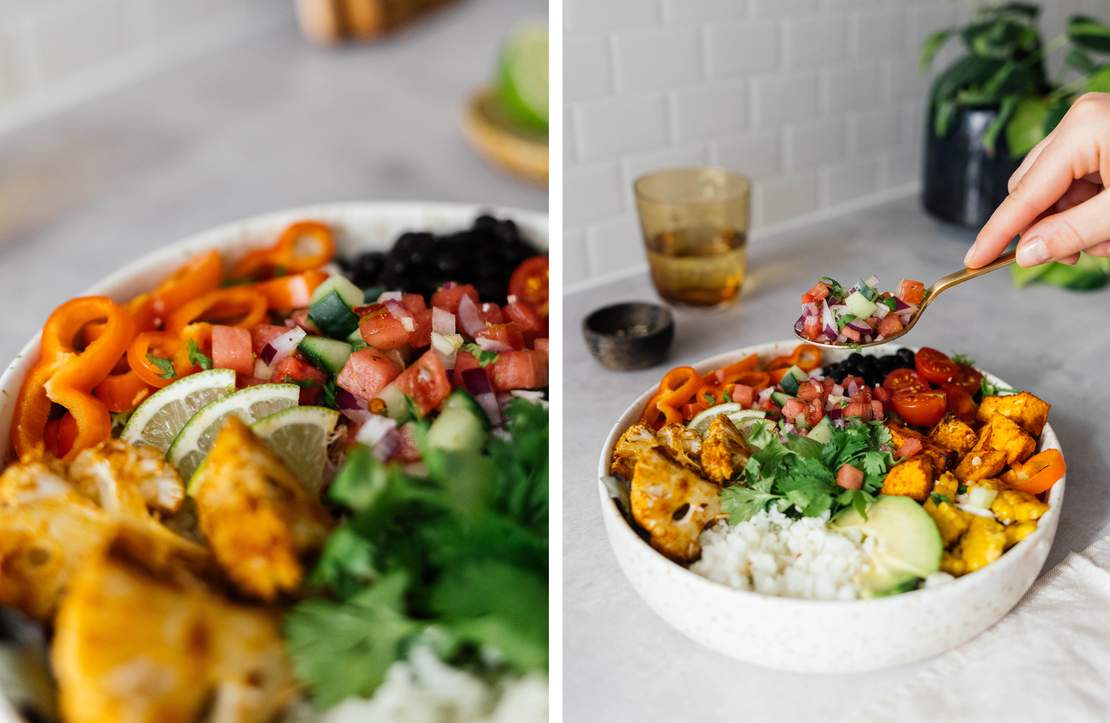 Burrito-Bowl mit Wassermelonen-Salsa - Zucker&amp;Jagdwurst