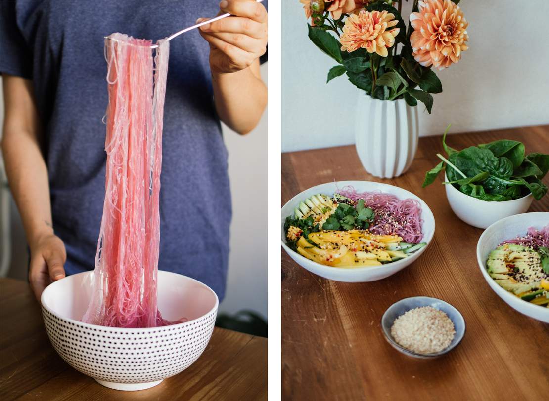 R317 Pink glass noodle salad