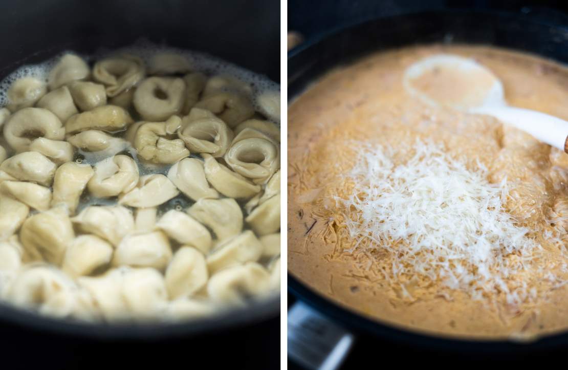 R809 Tortellini in a Creamy Vegan Ham Sauce