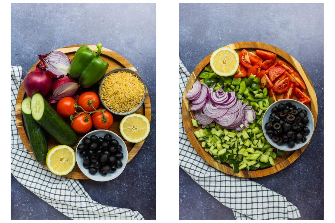 R163 Greek salad with homemade almond cashew feta