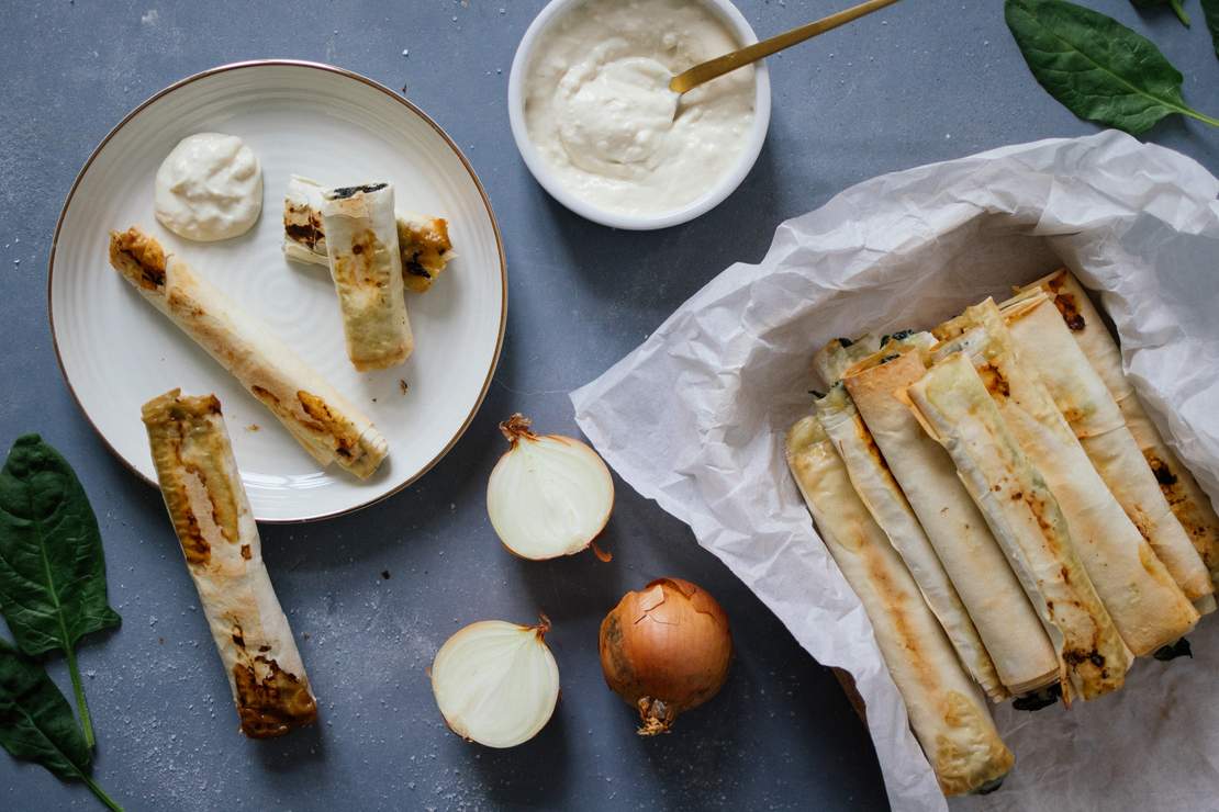 R343 Vegane Zigarren-Börek mit Spinat