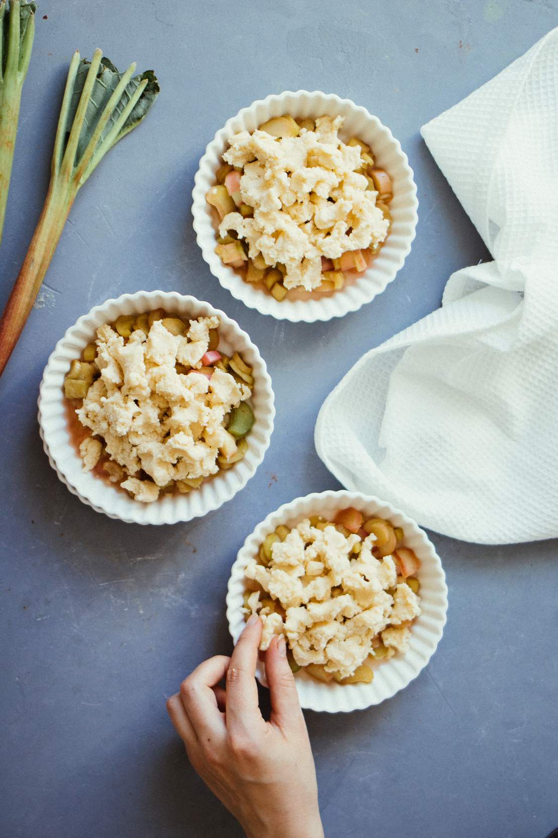 R276 Veganer Rhabarber-Crumble mit Vanilleeis