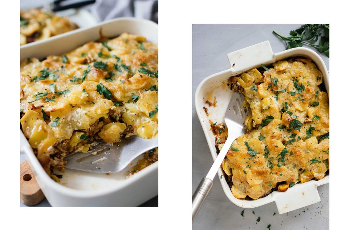 R451 Veganer Kartoffel-„Hackfleisch“-Auflauf